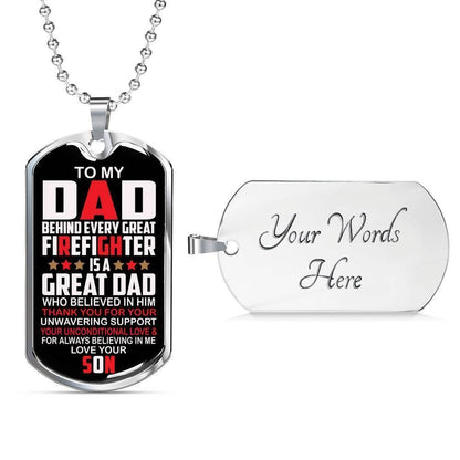 Dad Dog Tag Custom Picture Father’S Day, Every Great Firefighter Is A Great Dad Dog Tag Necklace Gift For Dad Father's Day Rakva