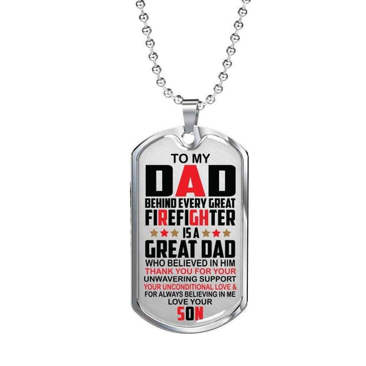 Dad Dog Tag Custom Picture Father’S Day, Every Great Firefighter Is A Great Dad Dog Tag Necklace Gift For Dad Father's Day Rakva