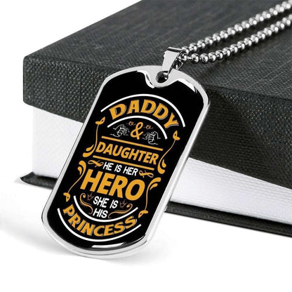 Dad Dog Tag Custom Picture Father’S Day, Father And Daughter Hero Dog Tag Necklace Gift For Dad Father's Day Rakva
