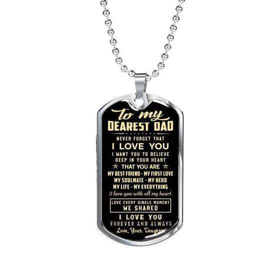 Dad Dog Tag Custom Picture Father’S Day, Father Husband Protector Hero Patriotic Dog Tag Necklace For Dad V2 Father's Day Rakva