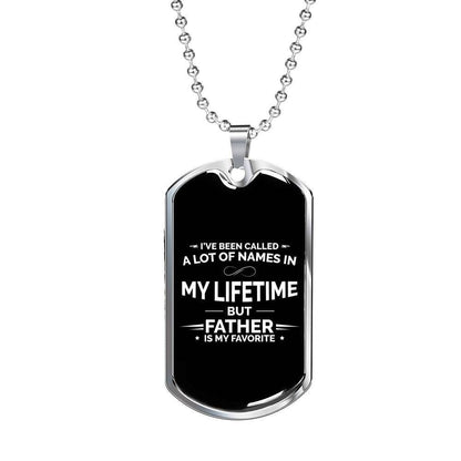 Dad Dog Tag Custom Picture Father’S Day, Father Is My Favorite Dog Tag Necklace For Dad Father's Day Rakva