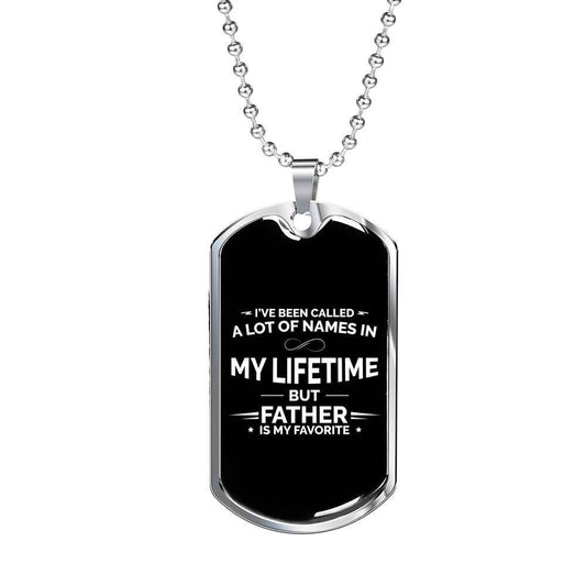 Dad Dog Tag Custom Picture Father’S Day, Father Is My Favorite Dog Tag Necklace For Dad Father's Day Rakva
