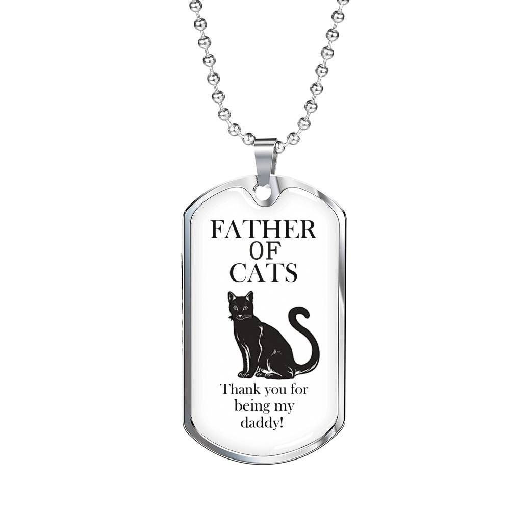Dad Dog Tag Custom Picture Father’S Day, Father Of Cats Dog Tag Necklace Gift For Papa Father's Day Rakva