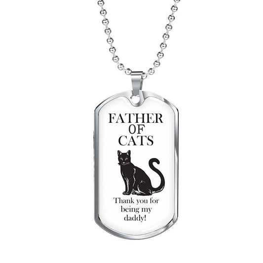 Dad Dog Tag Custom Picture Father’S Day, Father Of Cats Dog Tag Necklace Gift For Papa Father's Day Rakva