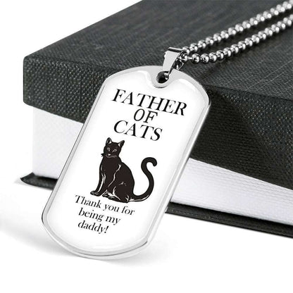 Dad Dog Tag Custom Picture Father’S Day, Father Of Cats Dog Tag Necklace Gift For Papa Father's Day Rakva