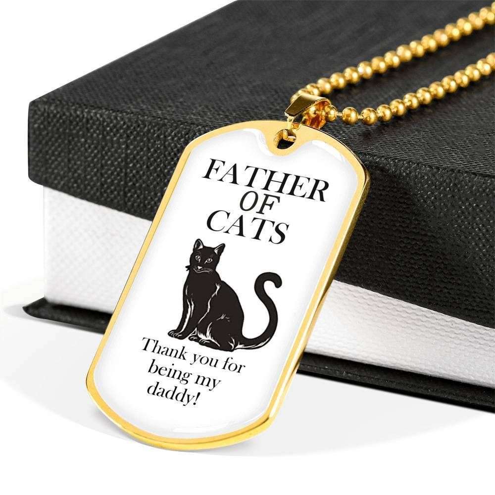 Dad Dog Tag Custom Picture Father’S Day, Father Of Cats Dog Tag Necklace Gift For Papa Father's Day Rakva