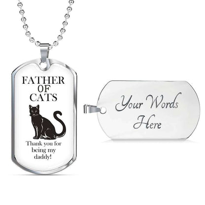 Dad Dog Tag Custom Picture Father’S Day, Father Of Cats Dog Tag Necklace Gift For Papa Father's Day Rakva