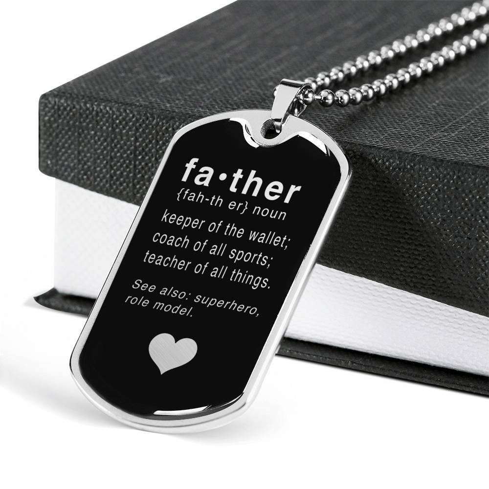 Dad Dog Tag Custom Picture Father’S Day, Father Who Keeper Of The Wallet Giving Dad Dog Tag Necklace Father's Day Rakva