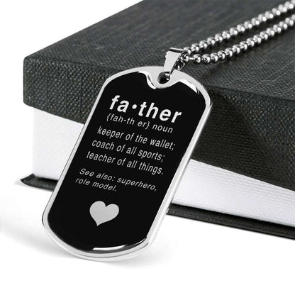 Dad Dog Tag Custom Picture Father’S Day, Father Who Keeper Of The Wallet Giving Dad Dog Tag Necklace Father's Day Rakva
