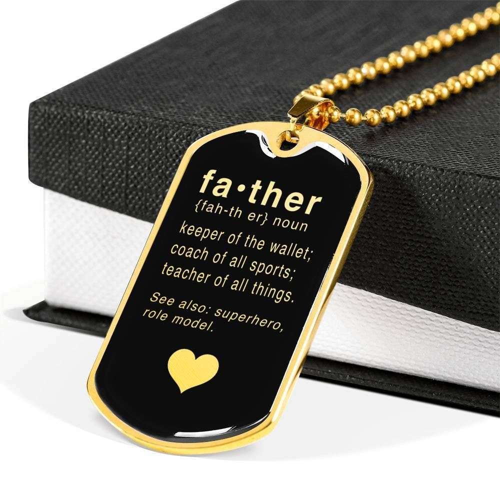 Dad Dog Tag Custom Picture Father’S Day, Father Who Keeper Of The Wallet Giving Dad Dog Tag Necklace Father's Day Rakva