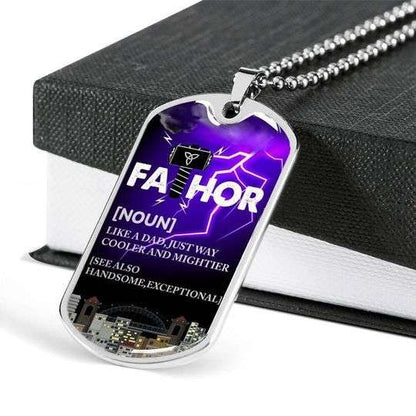 Dad Dog Tag Custom Picture Father’S Day, Fathor Just Way Cooler And Mightier Dog Tag Necklace Gift For Dad Father's Day Rakva