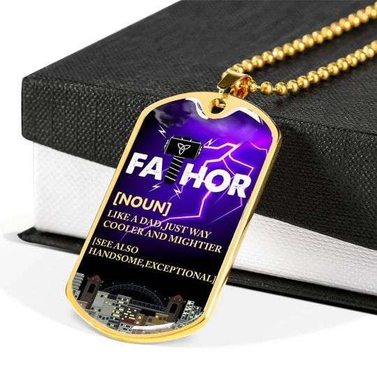 Dad Dog Tag Custom Picture Father’S Day, Fathor Just Way Cooler And Mightier Dog Tag Necklace Gift For Dad Father's Day Rakva