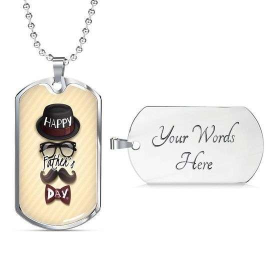 Dad Dog Tag Custom Picture Father’S Day, Funny Gift For Dad Happy Father’S Day Dog Tag Necklace Father's Day Rakva