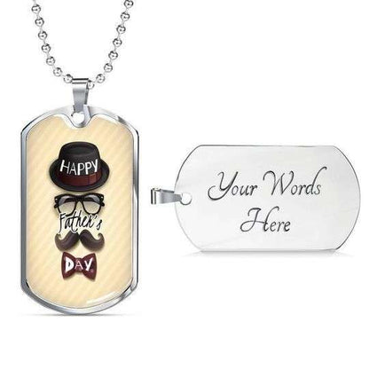 Dad Dog Tag Custom Picture Father’S Day, Funny Gift For Dad Happy Father’S Day Dog Tag Necklace Father's Day Rakva