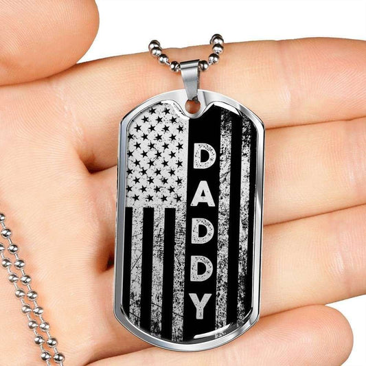 Dad Dog Tag, Custom Picture Father’S Day Gift American Patriotic Daddy Dog Tag Military Chain Necklace For Dad Dog Tag Father's Day Rakva