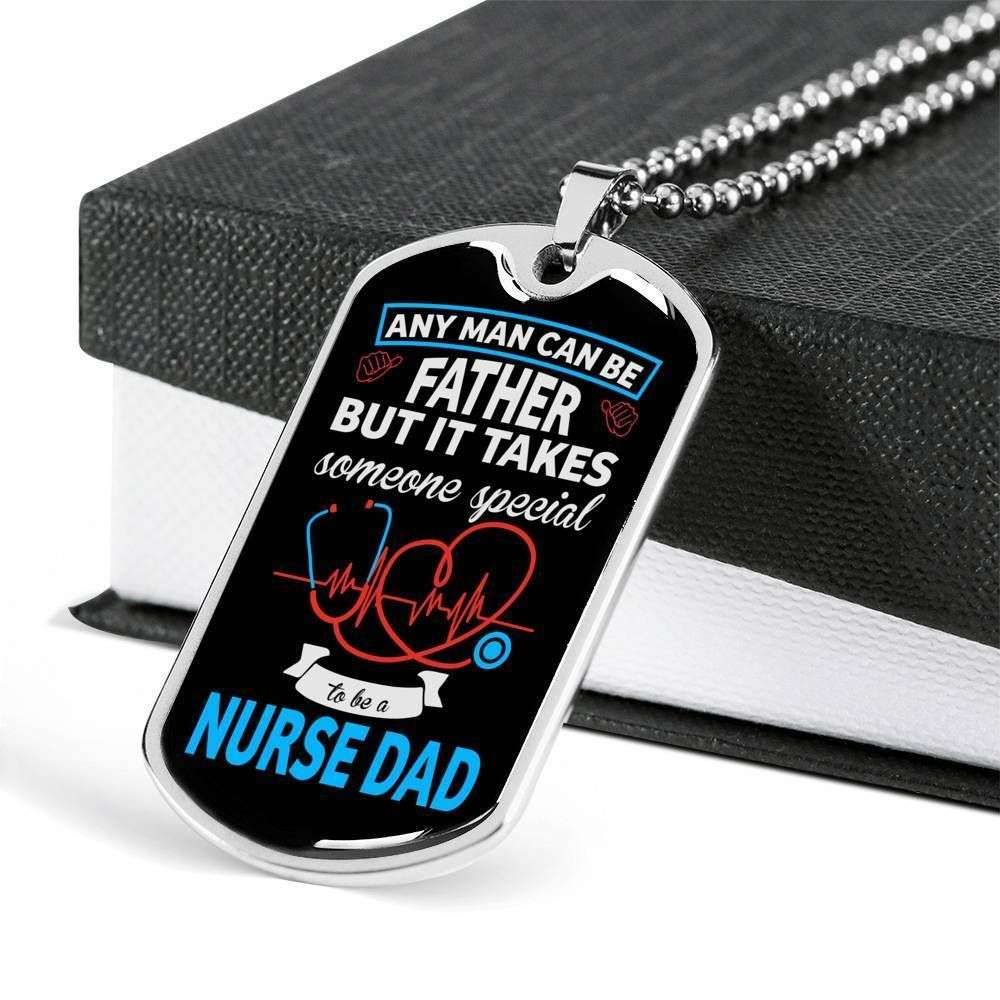 Dad Dog Tag, Custom Picture Father’S Day Gift Any Man Can Be Father Dog Tag Military Chain Necklace Gift For Daddy Dog Tag Father's Day Rakva