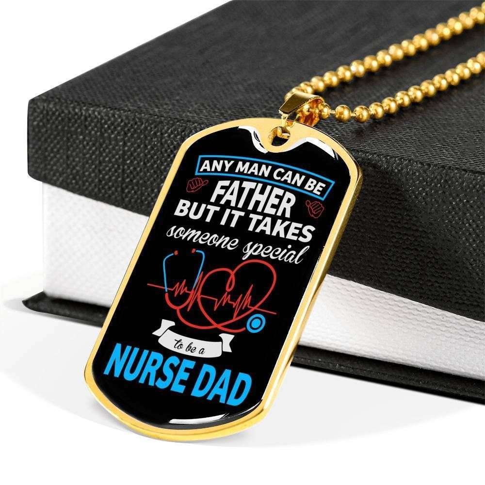 Dad Dog Tag, Custom Picture Father’S Day Gift Any Man Can Be Father Dog Tag Military Chain Necklace Gift For Daddy Dog Tag Father's Day Rakva