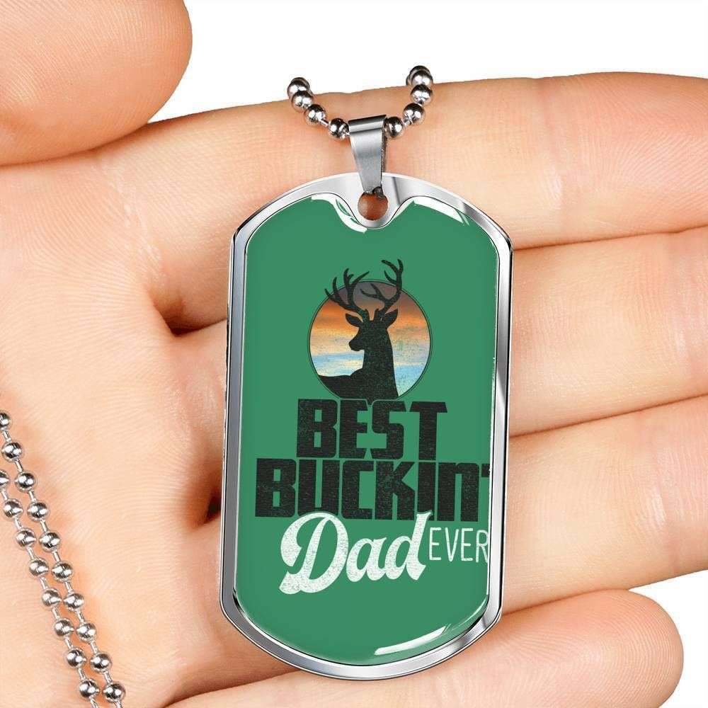 Dad Dog Tag, Custom Picture Father’S Day Gift Best Buckin’Dad Ever Dog Tag Military Chain Necklace Father’S Day Gift For Dad Dog Tag Father's Day Rakva
