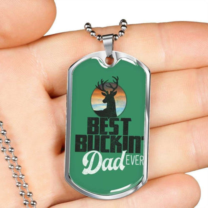 Dad Dog Tag, Custom Picture Father’S Day Gift Best Buckin’Dad Ever Dog Tag Military Chain Necklace Father’S Day Gift For Dad Dog Tag Father's Day Rakva