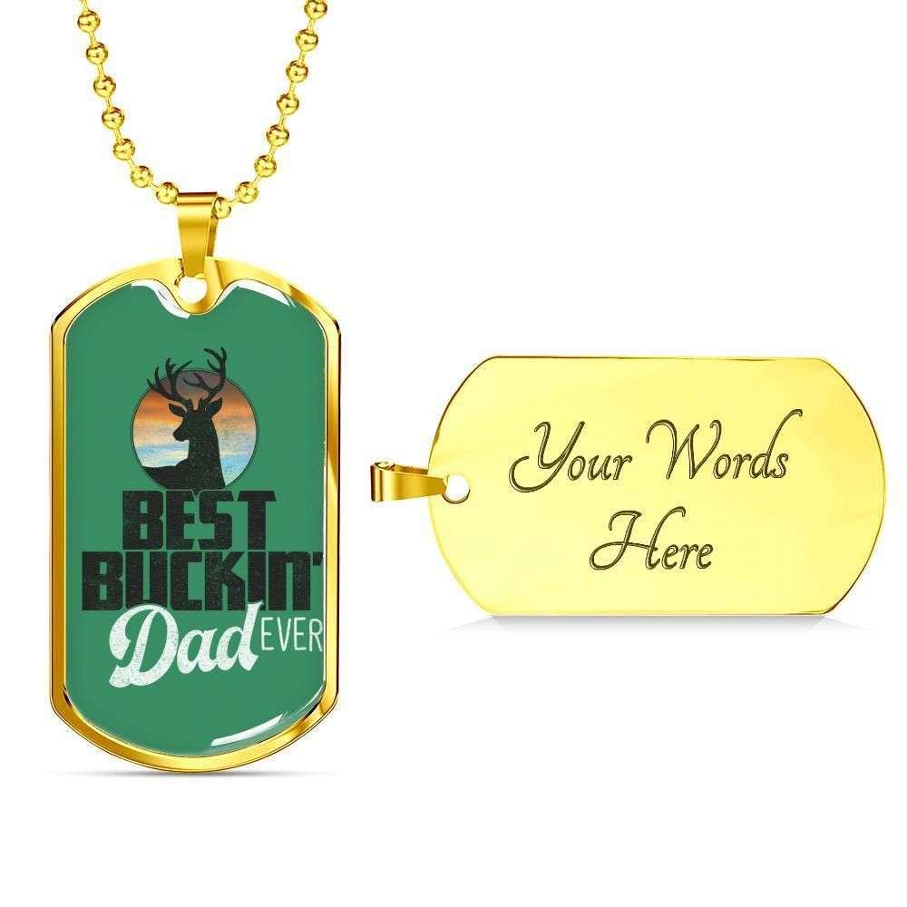 Dad Dog Tag, Custom Picture Father’S Day Gift Best Buckin’Dad Ever Dog Tag Military Chain Necklace Father’S Day Gift For Dad Dog Tag Father's Day Rakva