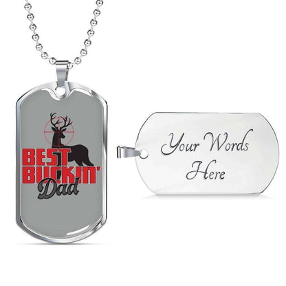 Dad Dog Tag, Custom Picture Father’S Day Gift Best Bucking Dad Dog Tag Military Chain Necklace Gift For Dad Dog Tag Father's Day Rakva