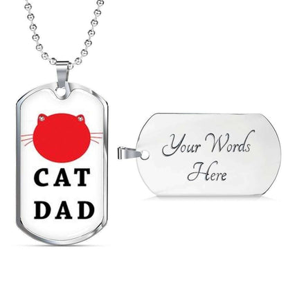 Dad Dog Tag, Custom Picture Father’S Day Gift Best Cat Dad Dog Tag Military Chain Necklace For Dad Dog Tag Father's Day Rakva