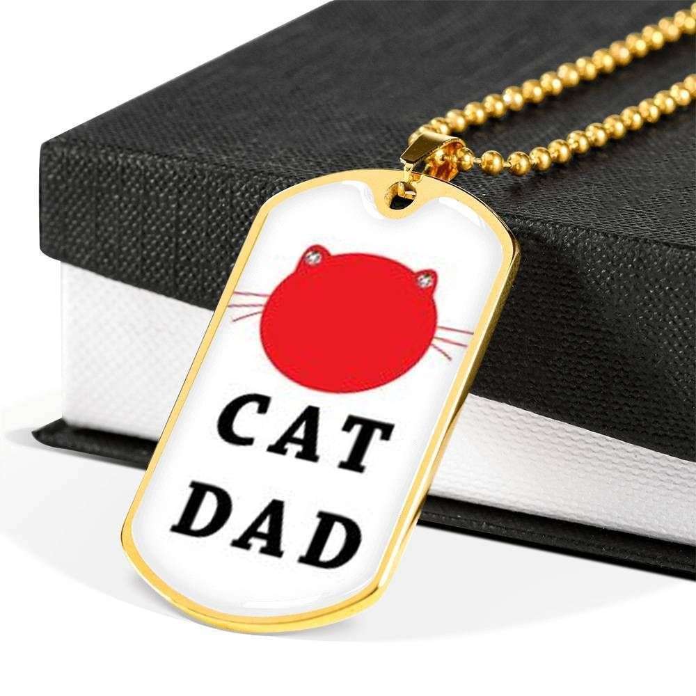 Dad Dog Tag, Custom Picture Father’S Day Gift Best Cat Dad Dog Tag Military Chain Necklace For Dad Dog Tag Father's Day Rakva