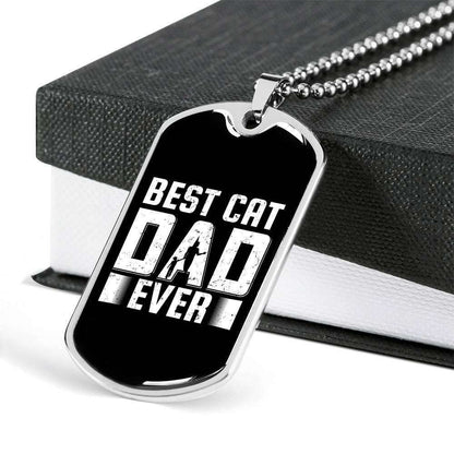 Dad Dog Tag, Custom Picture Father’S Day Gift Best Cat Dad Ever Black Dog Tag Military Chain Necklace For Dad Dog Tag Father's Day Rakva