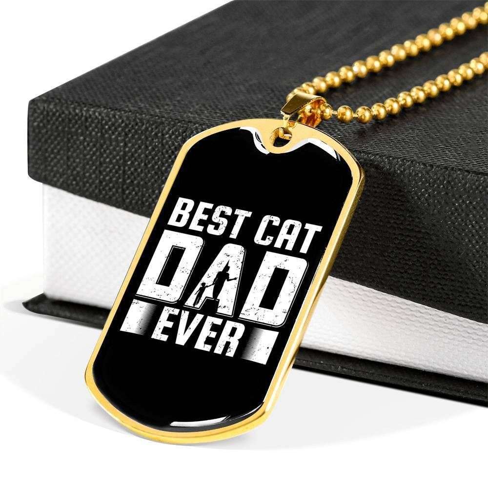 Dad Dog Tag, Custom Picture Father’S Day Gift Best Cat Dad Ever Black Dog Tag Military Chain Necklace For Dad Dog Tag Father's Day Rakva