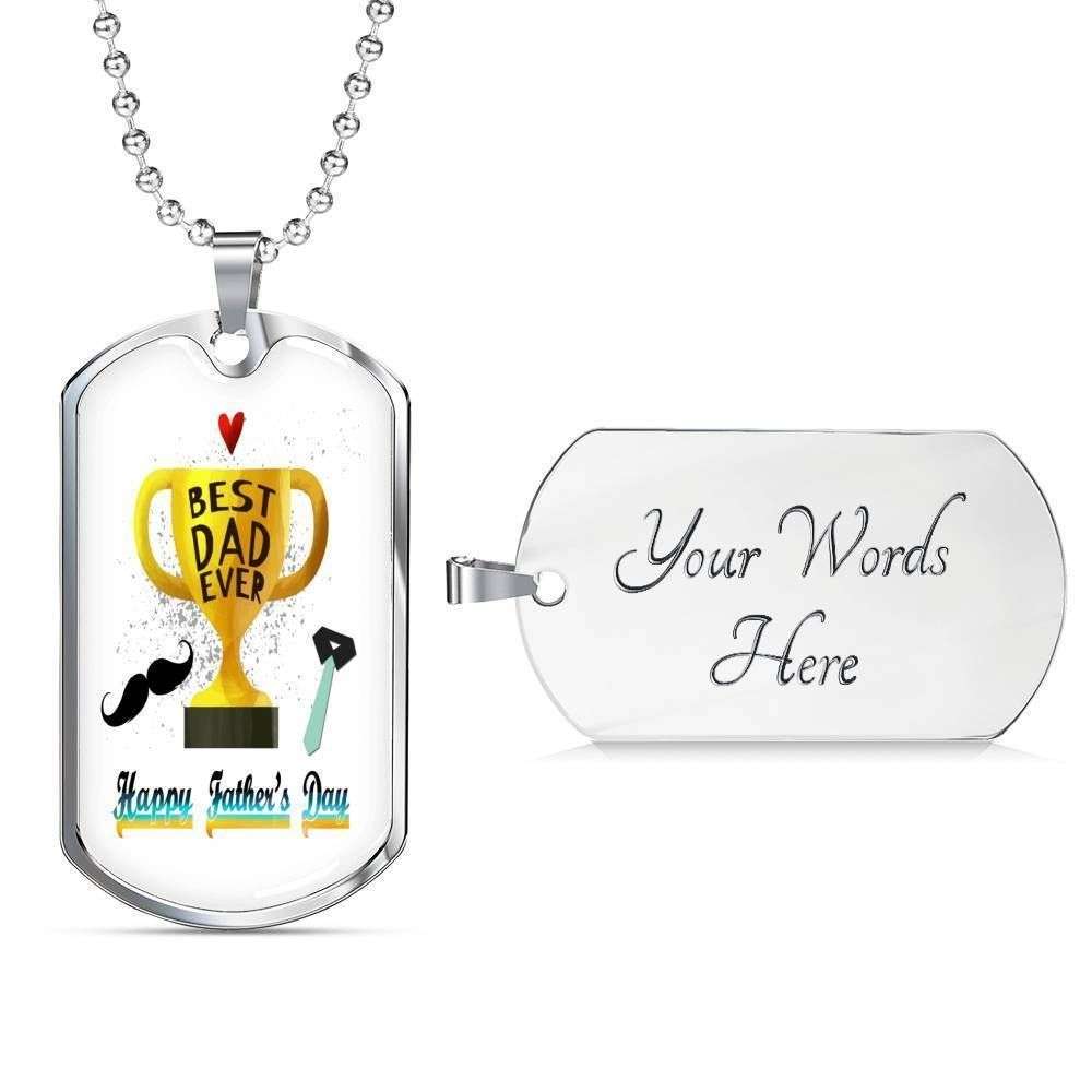 Dad Dog Tag, Custom Picture Father’S Day Gift Best Dad Ever Dog Tag Military Chain Necklace For Dad Dog Tag-1 Father's Day Rakva