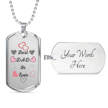 Dad Dog Tag, Custom Picture Father’S Day Gift Best Dad In Ever Love Dog Tag Military Chain Necklace For Dad Dog Tag Father's Day Rakva