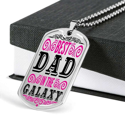 Dad Dog Tag, Custom Picture Father’S Day Gift Best Dad In The Galaxy Dog Tag Military Chain Necklace Gift For Dad Dog Tag Father's Day Rakva