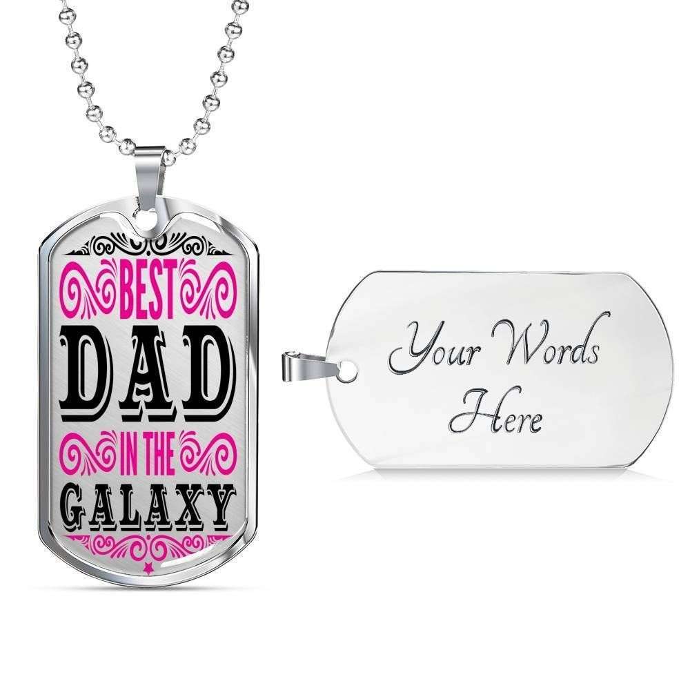 Dad Dog Tag, Custom Picture Father’S Day Gift Best Dad In The Galaxy Dog Tag Military Chain Necklace Gift For Dad Dog Tag Father's Day Rakva