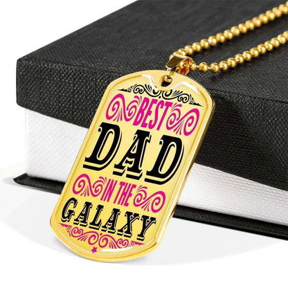 Dad Dog Tag, Custom Picture Father’S Day Gift Best Dad In The Galaxy Dog Tag Military Chain Necklace Gift For Dad Dog Tag Father's Day Rakva
