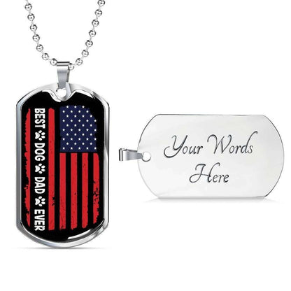 Dad Dog Tag, Custom Picture Father’S Day Gift Best Dog Dad Ever Dog Tag Military Chain Necklace For Dad Dog Tag-1 Father's Day Rakva
