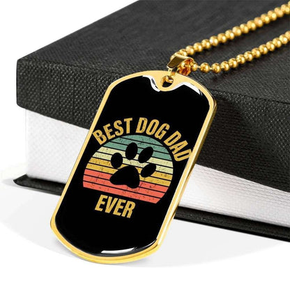 Dad Dog Tag, Custom Picture Father’S Day Gift Best Dog Dad Ever Dog Tag Military Chain Necklace For Dad Dog Tag-2 Father's Day Rakva