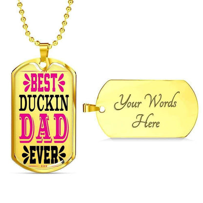 Dad Dog Tag, Custom Picture Father’S Day Gift Best Duck In Dad Ever Dog Tag Military Chain Necklace Giving Dad Dog Tag Father's Day Rakva
