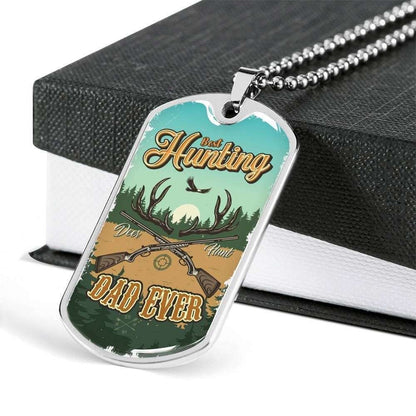 Dad Dog Tag, Custom Picture Father’S Day Gift Best Hunting Dad Dog Tag Military Chain Necklace For Dad Dog Tag Father's Day Rakva