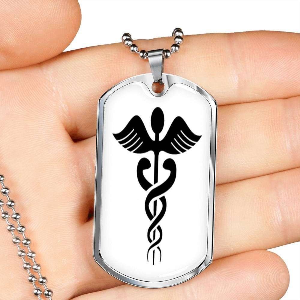 Dad Dog Tag, Custom Picture Father’S Day Gift Black Medical Dog Tag Military Chain Necklace Gift For Men Dog Tag Father's Day Rakva