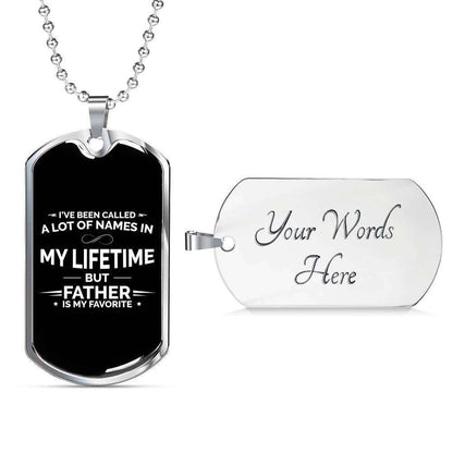 Dad Dog Tag, Custom Picture Father’S Day Gift But Father Is My Favorite Dog Tag Military Chain Necklace Gift For Dad Dog Tag Father's Day Rakva
