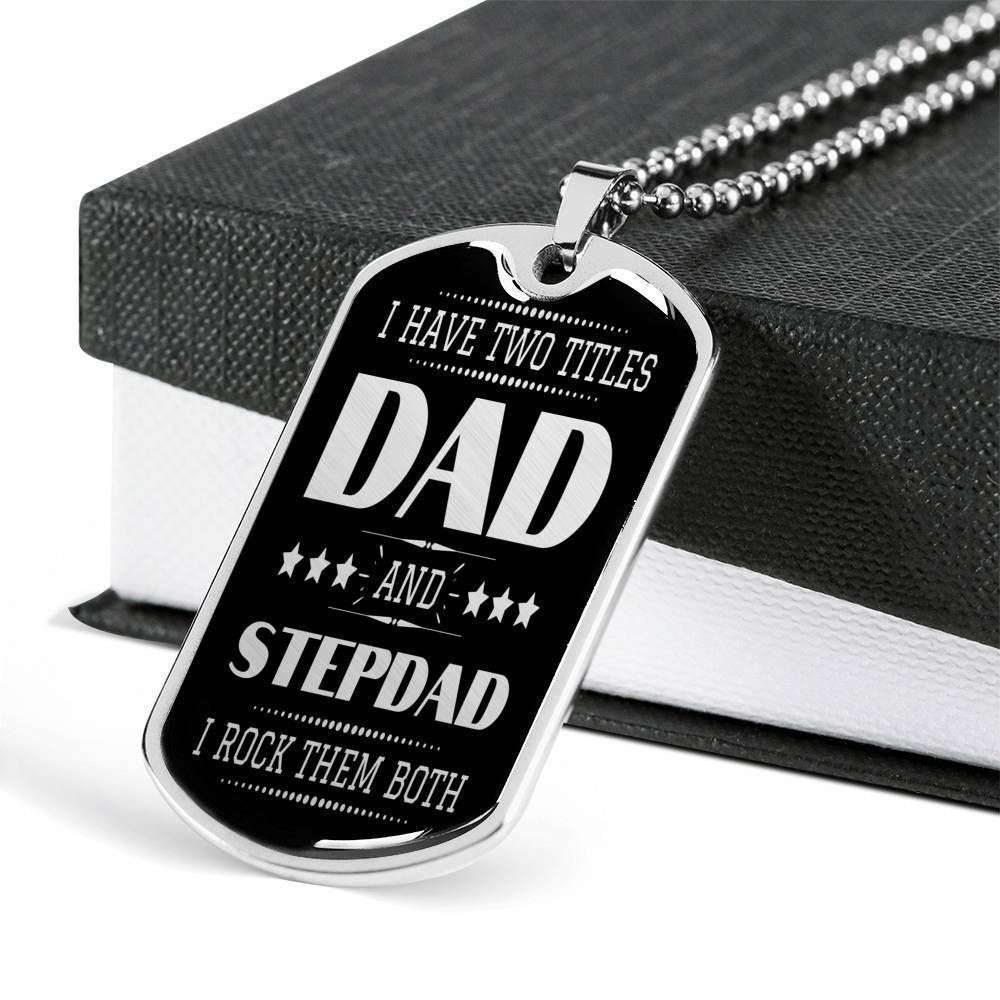 Dad Dog Tag, Custom Picture Father’S Day Gift Dad And Stepdad Silver Dog Tag Military Chain Necklace Present For Men Dog Tag Father's Day Rakva