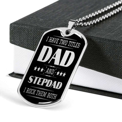 Dad Dog Tag, Custom Picture Father’S Day Gift Dad And Stepdad Silver Dog Tag Military Chain Necklace Present For Men Dog Tag Father's Day Rakva