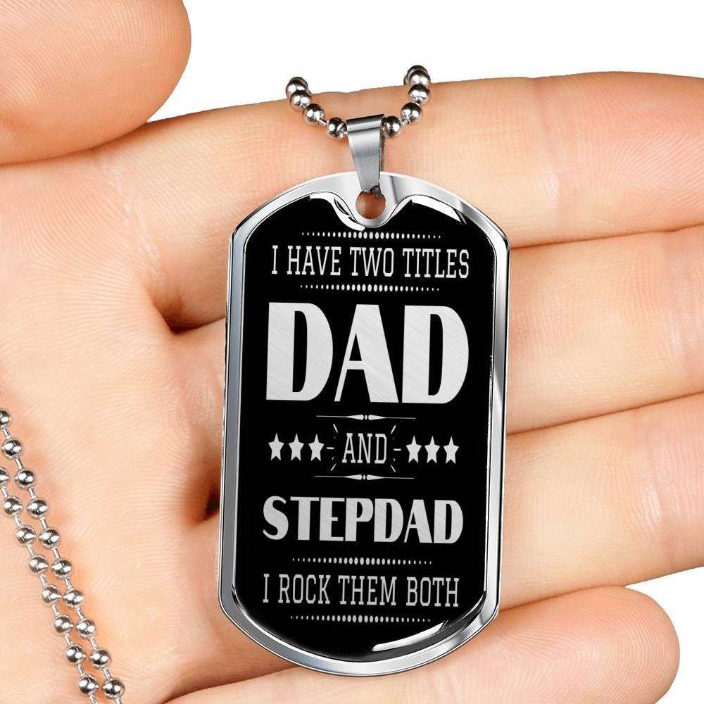 Dad Dog Tag, Custom Picture Father’S Day Gift Dad And Stepdad Silver Dog Tag Military Chain Necklace Present For Men Dog Tag Father's Day Rakva