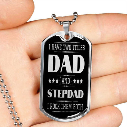 Dad Dog Tag, Custom Picture Father’S Day Gift Dad And Stepdad Silver Dog Tag Military Chain Necklace Present For Men Dog Tag Father's Day Rakva