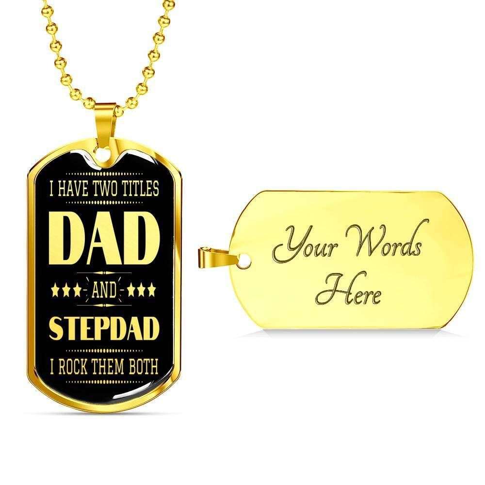 Dad Dog Tag, Custom Picture Father’S Day Gift Dad And Stepdad Silver Dog Tag Military Chain Necklace Present For Men Dog Tag Father's Day Rakva
