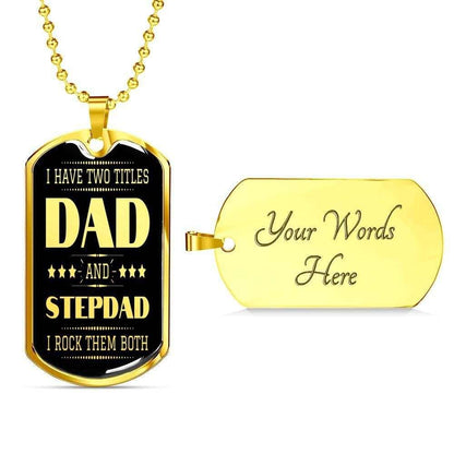 Dad Dog Tag, Custom Picture Father’S Day Gift Dad And Stepdad Silver Dog Tag Military Chain Necklace Present For Men Dog Tag Father's Day Rakva