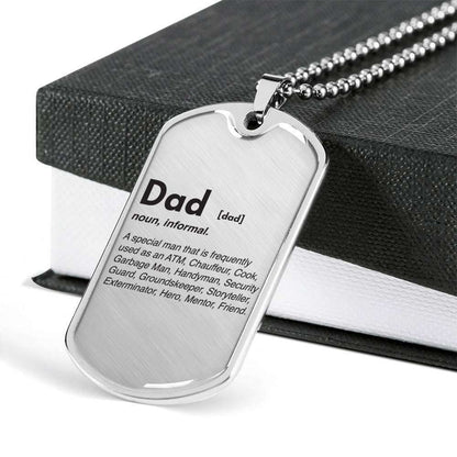 Dad Dog Tag, Custom Picture Father’S Day Gift Dad Definition Dog Tag Military Chain Necklace For Men Dog Tag Father's Day Rakva