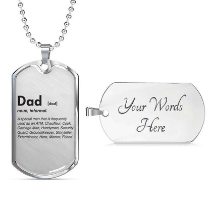 Dad Dog Tag, Custom Picture Father’S Day Gift Dad Definition Dog Tag Military Chain Necklace For Men Dog Tag Father's Day Rakva