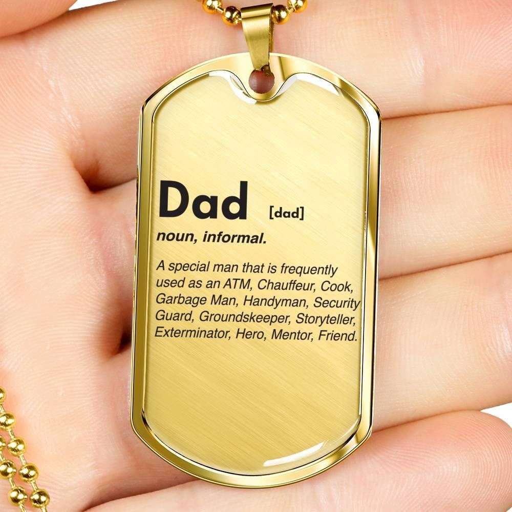 Dad Dog Tag, Custom Picture Father’S Day Gift Dad Definition Dog Tag Military Chain Necklace For Men Dog Tag Father's Day Rakva