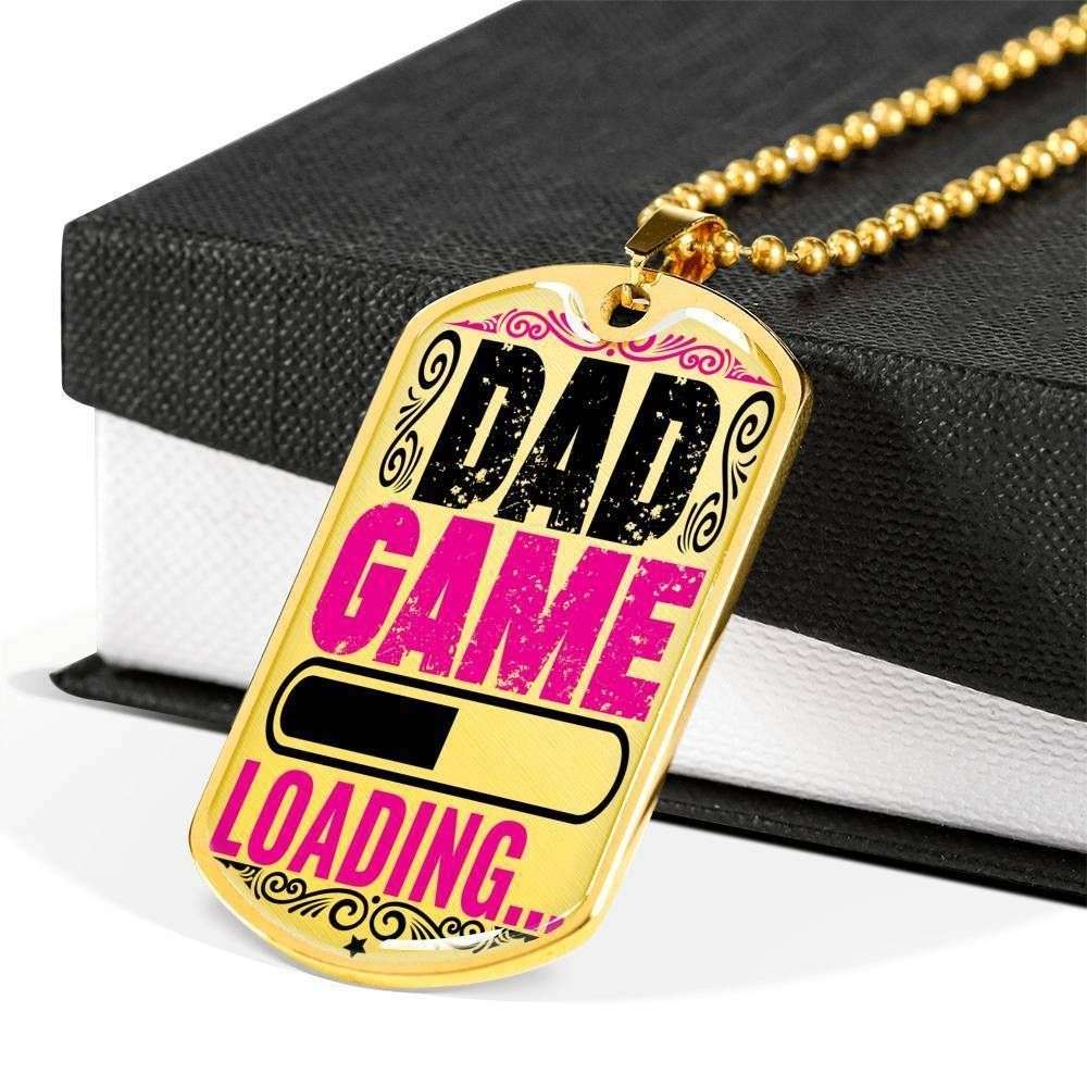 Dad Dog Tag Custom Picture Father’S Day Gift, Dad Game Loading Dog Tag Military Chain Necklace For Dad Dog Tag Father's Day Rakva